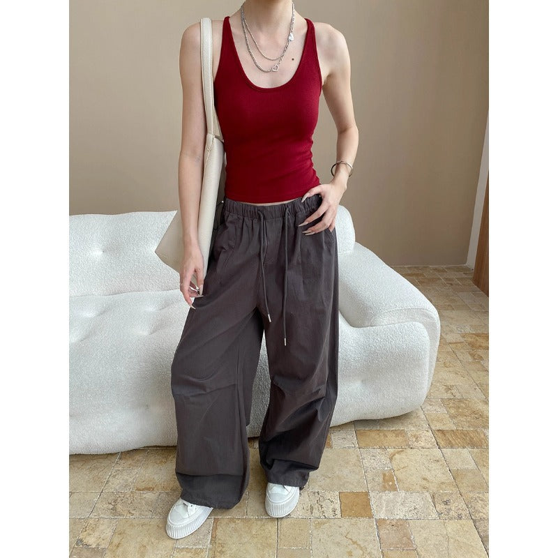 Damen lässige bequeme Chino-Hosen mit elastischem Bund Drune