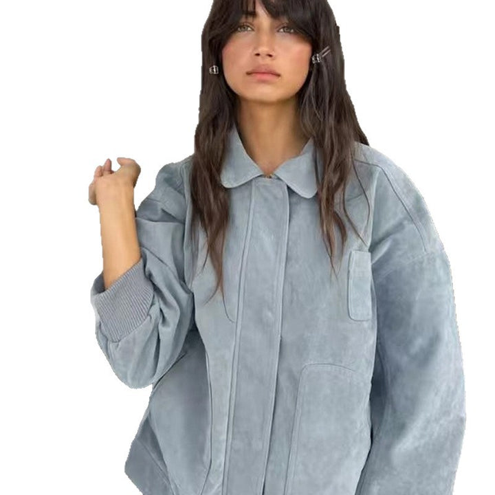 Damen Oversized Denimjacke im lässigen Stil mit praktischen Taschen Drune