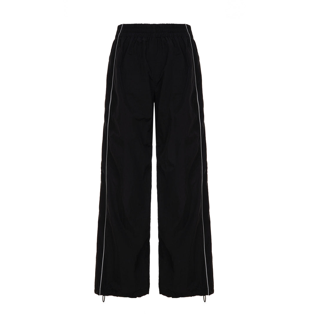 Damen Trendige Relaxed Fit Sporthose mit elastischem Bund und seitlichen Reißverschlüssen Drune