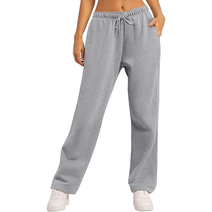 Damen bequeme Sporthose mit elastischem Bund und praktischen Taschen Drune