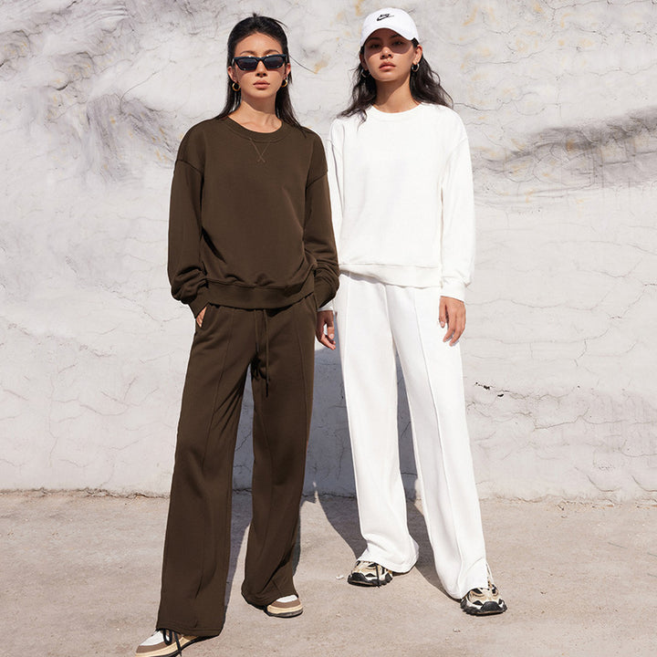 Damen lässiger Sportanzug mit weitem Schnitt und elastischem Bund Drune