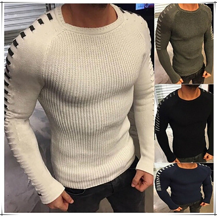 Herren stylischer Feinstrickpullover mit modischen Kontraststreifen Drune