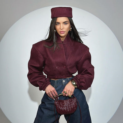 Damen Modische Boucléjacke Drune