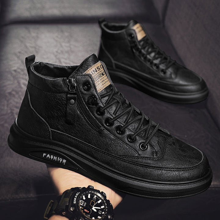 Damen Modische High-Top Sneakers mit praktischem Reißverschluss und dämpfender Sohle Drune
