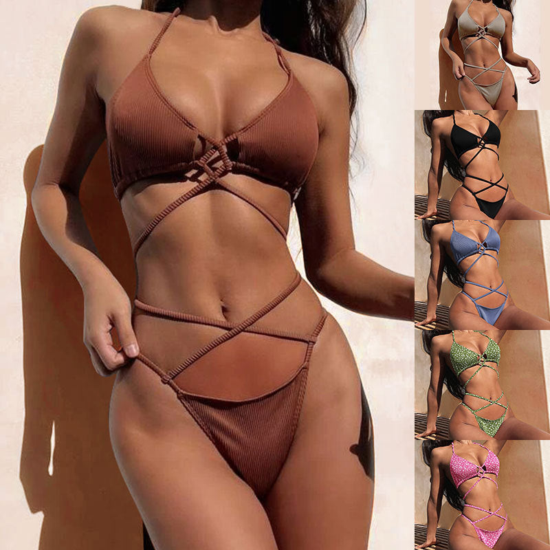 Damen Triangel-Bikini mit Criss-Cross-Design Drune