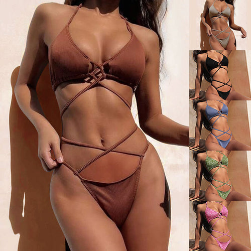 Damen Triangel-Bikini mit Criss-Cross-Design Drune