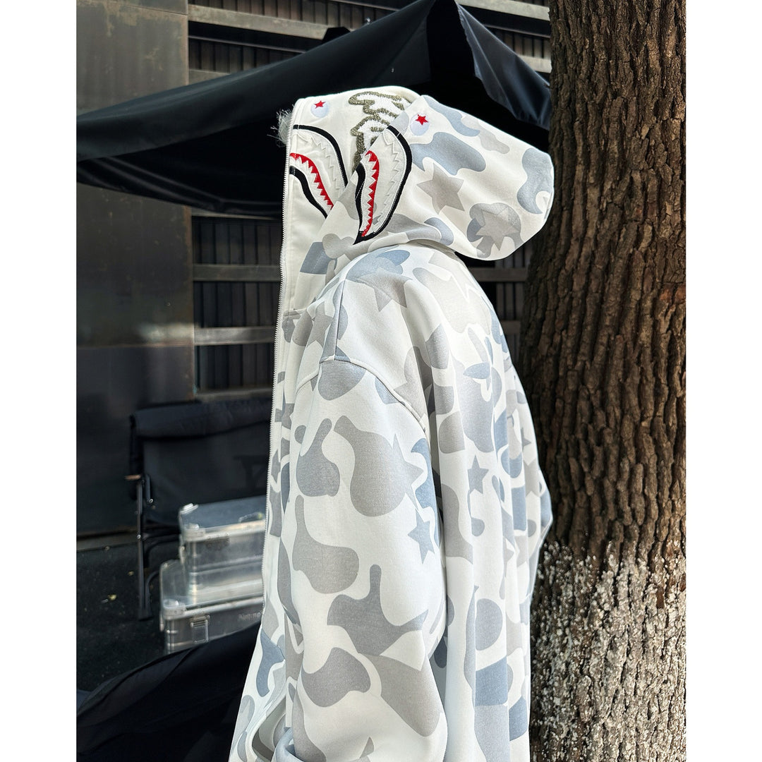 Damen Kapuzenpullover mit einzigartigem Camouflage-Design und aufwendiger Stickerei Drune