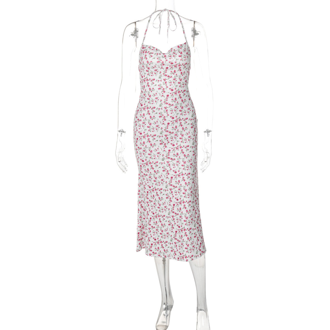 Damen Maxikleid mit eleganter Schnürung und floralem Muster Drune