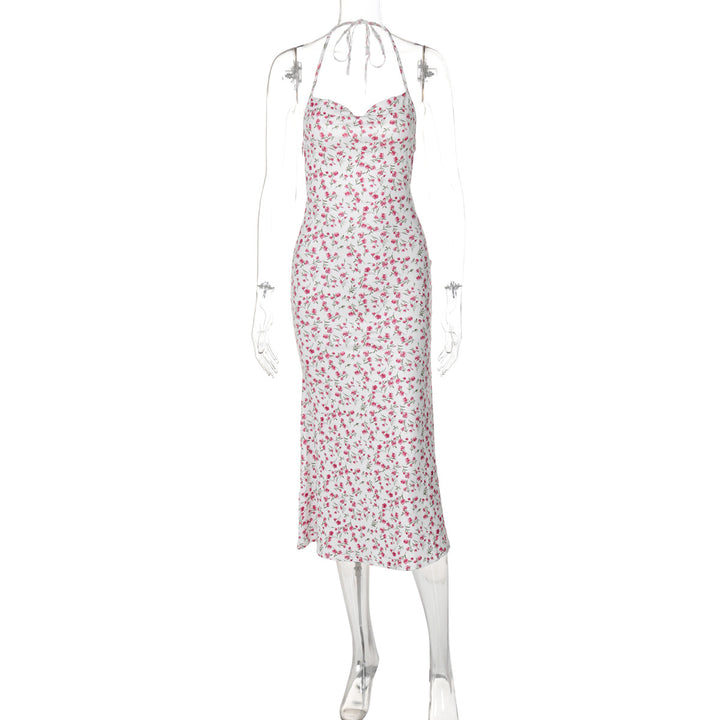 Damen Maxikleid mit eleganter Schnürung und floralem Muster Drune
