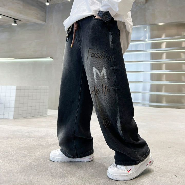 Unisex weite Denim-Hose im modischen Oversized-Style Drune