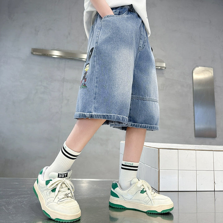 Jungen Denim-Shorts mit exklusivem Comic-Print Drune