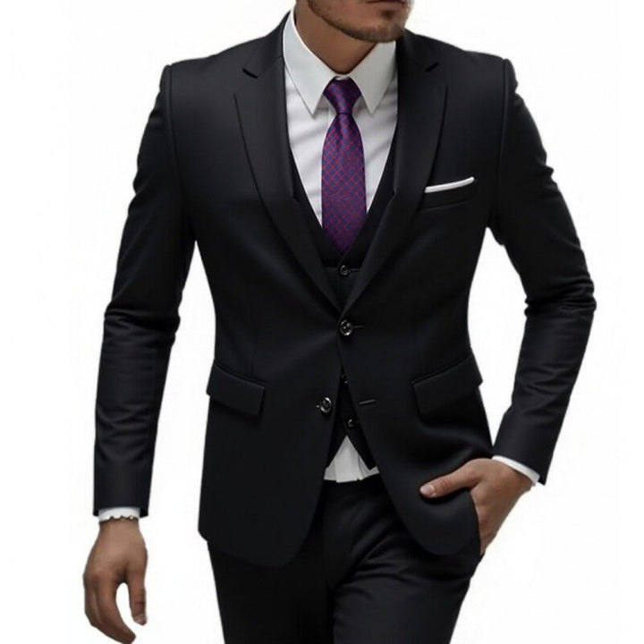 Herren nan dreiteiliges Slim-Fit Anzugset mit Weste, schmalem Revers und taillierter Silhouette Drune