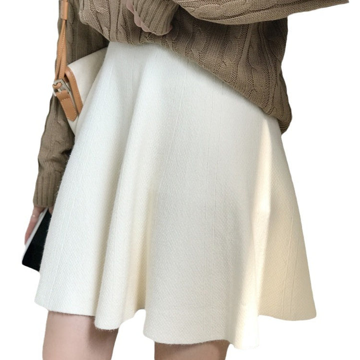 Damen Eleganter und lockerer Strickrock mit weitem Schnitt Drune
