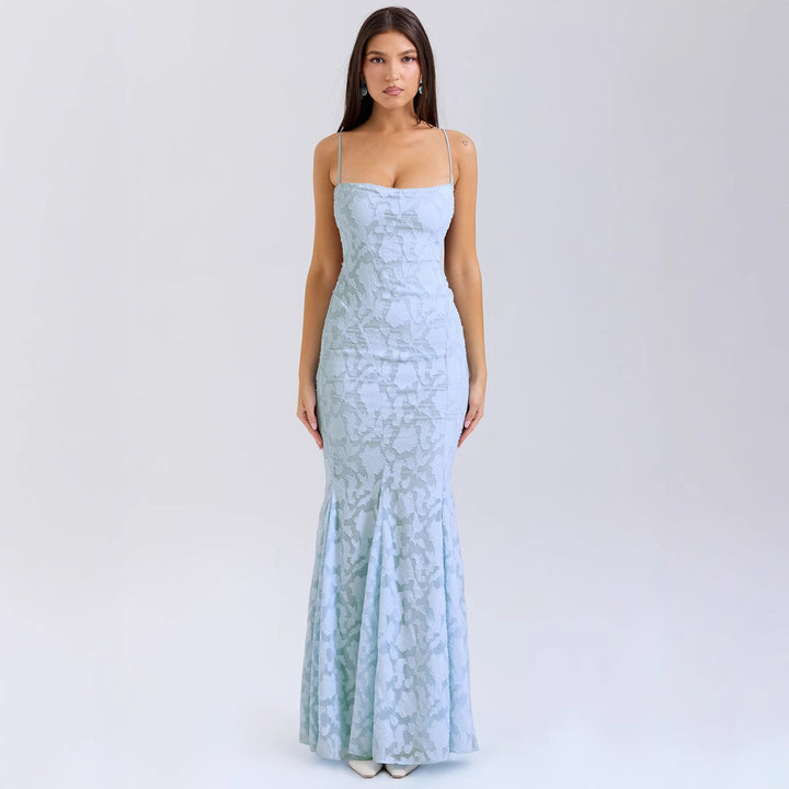 Damen Figurbetontes Abendkleid mit luxuriösem Spitzenmuster und elegantem Schnitt Drune