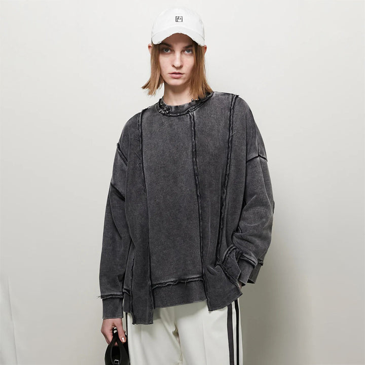 Damen Oversized Sweatshirt mit lässigem Schnitt und trendigen Designelementen Drune
