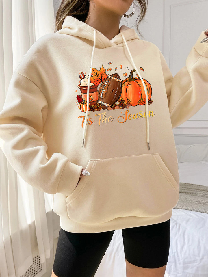Damen Kapuzenpullover mit herbstlichem Motiv und gemütlichem Schnitt Drune