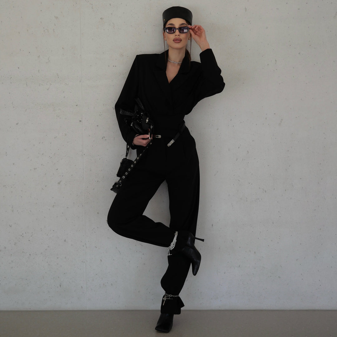 Damen Eleganter Jumpsuit mit figurbetontem Schnitt und modischen Details Drune