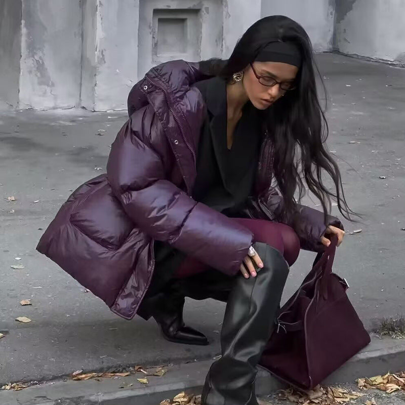 Damen gesteppte Übergangsjacke mit Kapuze und praktischen Eingrifftaschen Drune