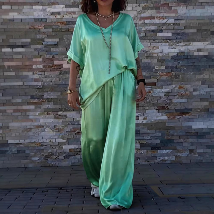 Damen Seidenähnliches Oversized-Set Drune