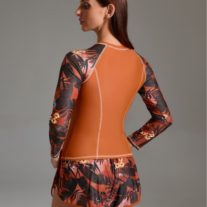 Damen Sportliches Surfanzug-Set mit floralem Design und nahtlosem Schnitt Drune