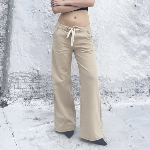 Damen Weite Cargo-Hose mit hohem Bund und seitlichen Taschen Drune