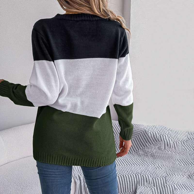 Drune | Farbblock Strickjacke Mit Modischem Stil