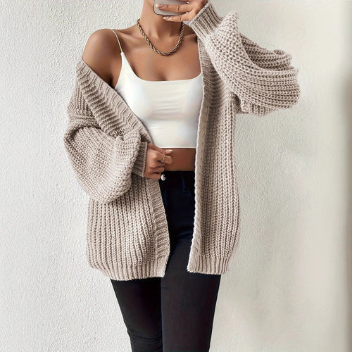 Damen lässige Strickjacke mit oversized Schnitt und weichem Material Drune