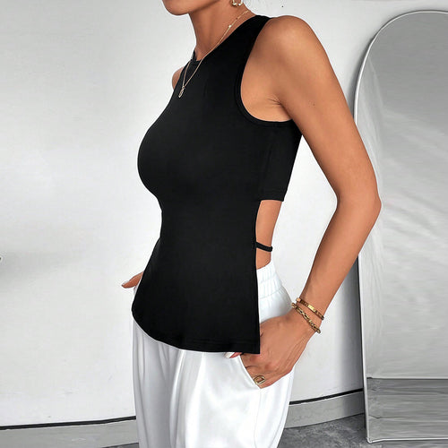 Damen Sportliches Tanktop mit seitlichem Cut-Out Drune