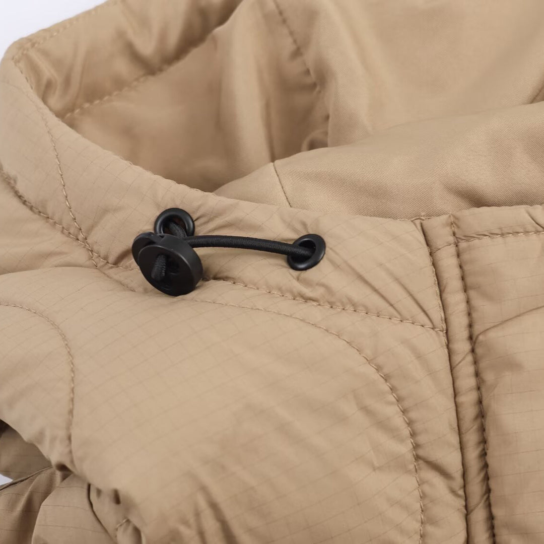 Damen modische gesteppte Übergangsjacke mit Kapuze und seitlichen Eingrifftaschen Drune