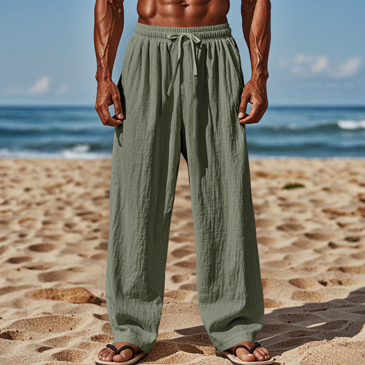 Herren Lässige Strandhose mit elastischem Bund und praktischen Seitentaschen Drune