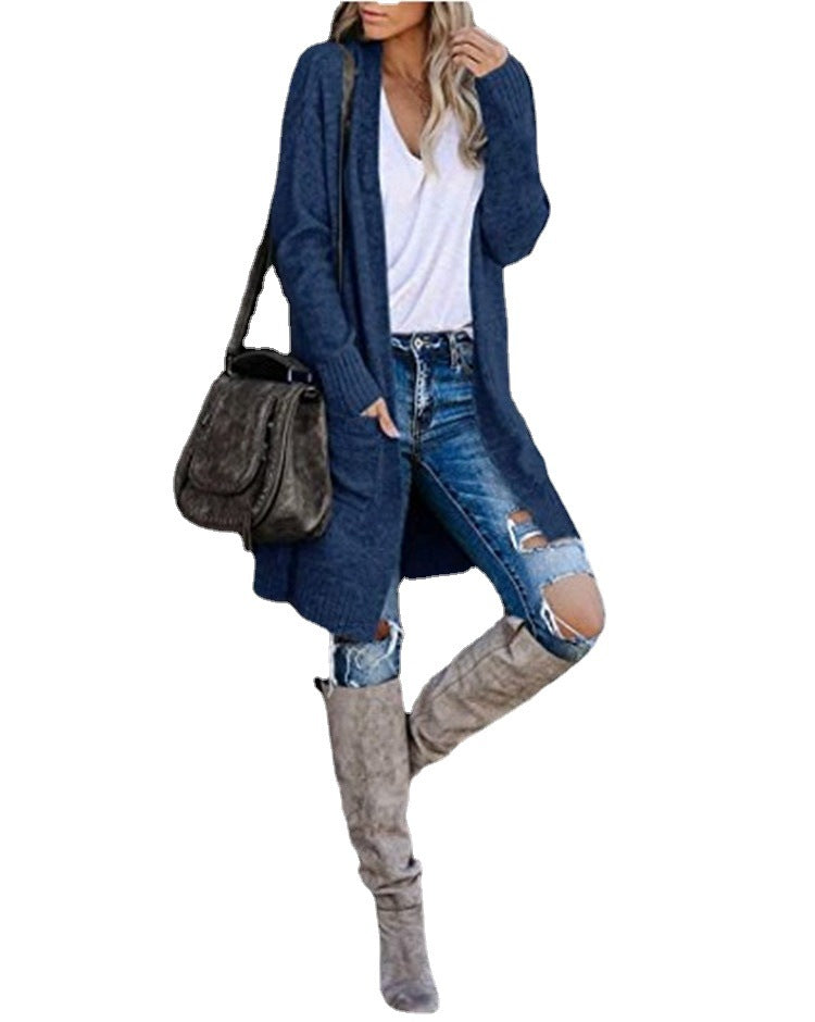 Damen Grobstrick-Cardigan mit lässigem Schnitt und praktischen Taschen Drune