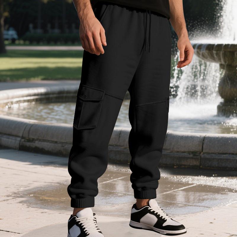 Herren Cargo-Jogginghose mit seitlichen Taschen und elastischem Bund Drune