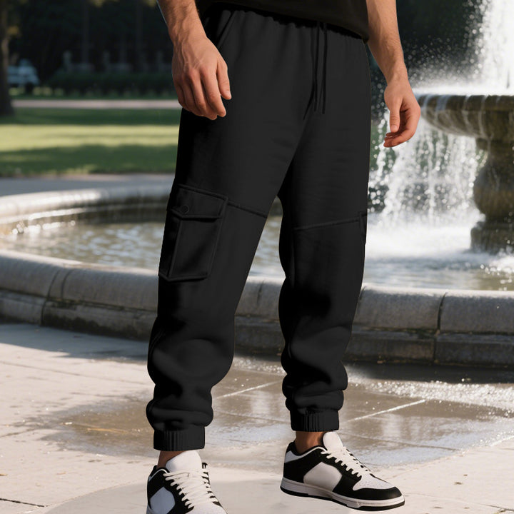 Herren Cargo-Jogginghose mit seitlichen Taschen und elastischem Bund Drune