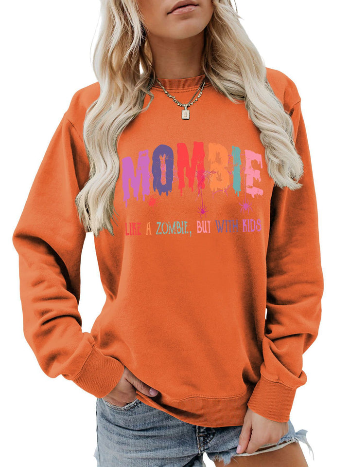 Damen Sweatshirt mit kreativem Zombie-Motiv Drune