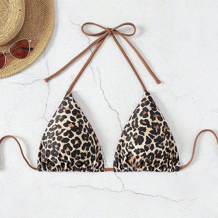 Damen Triangel-Bikini mit verspieltem Leopardenmuster Drune