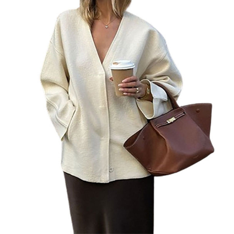 Damen elegante Handtasche im minimalistischen Design mit hochwertiger Lederverarbeitung Drune