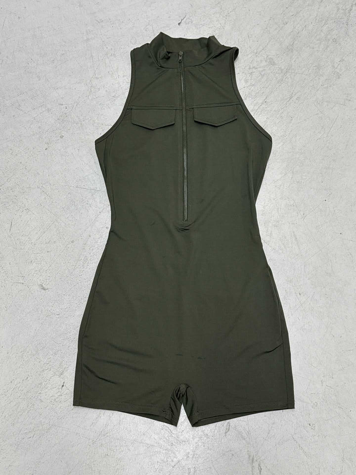 Damen Sportlicher Einteiler mit Reißverschluss und praktischen Taschen Drune