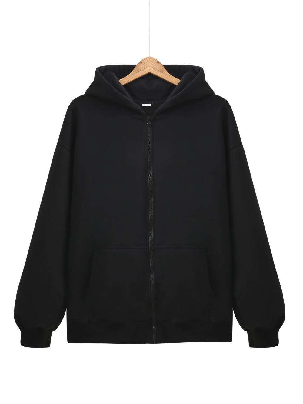 Unisex nan leichter Reißverschluss-Hoodie mit innen angerautem French-Terry, flachen Nähten und Kängurutaschen Drune