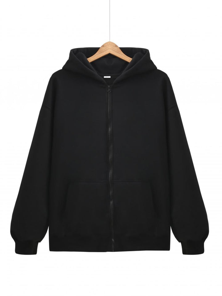 Unisex nan leichter Reißverschluss-Hoodie mit innen angerautem French-Terry, flachen Nähten und Kängurutaschen Drune