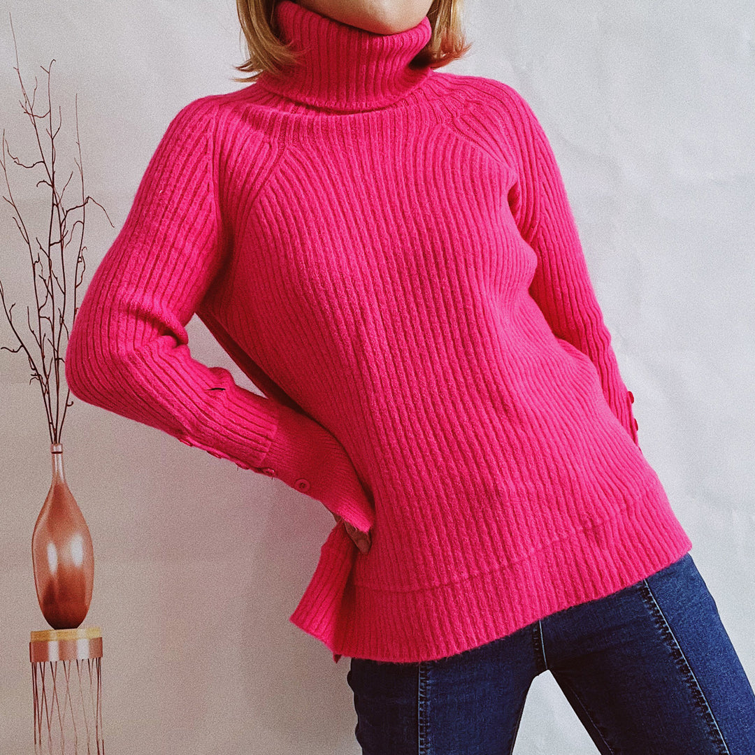 Damen Ribbed Rollkragenpullover mit elegantem Schnitt Drune