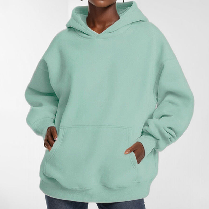 Damen nan Oversize-Kapuzenpullover mit ballonärmeln, herausgehobener Kängurutasche und weich angerauter Innenseite Drune