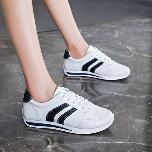 Damen klassische Sneakers mit modischen Streifen Drune