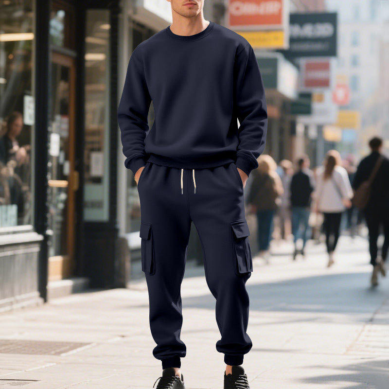 Herren lässiges Sweatshirt und Cargo-Hose Set Drune