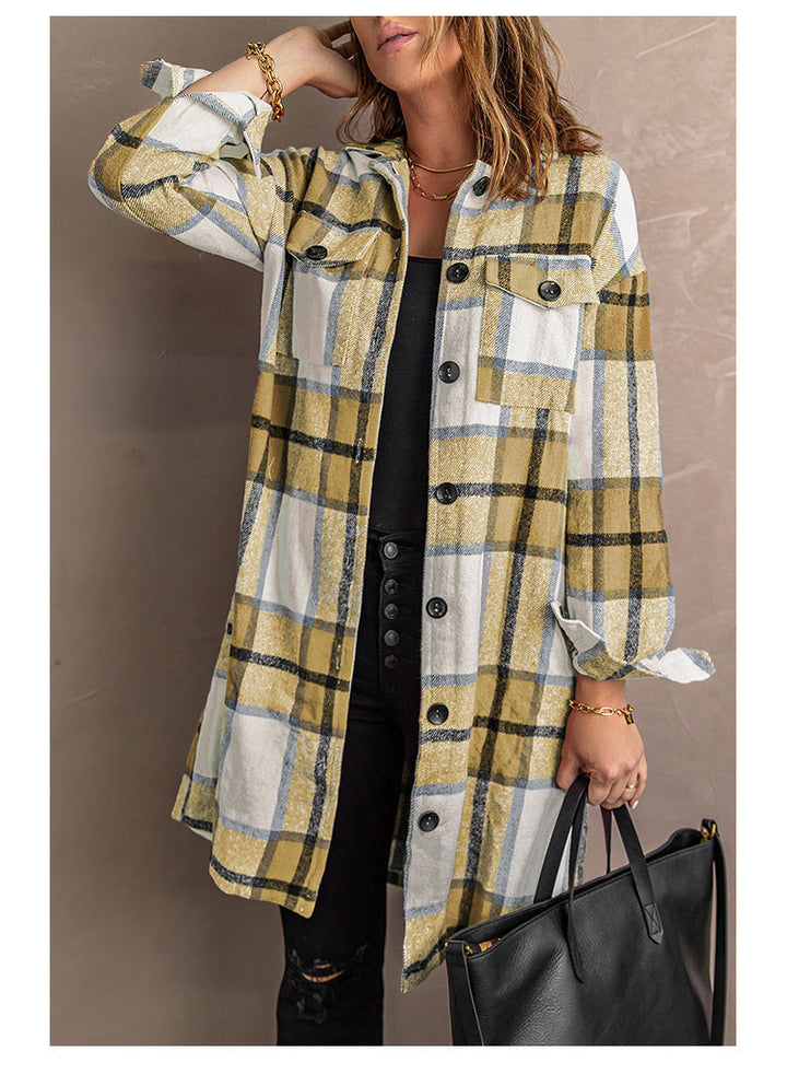 Drune | Strick Lange Lässige Tweed Karo Jacke