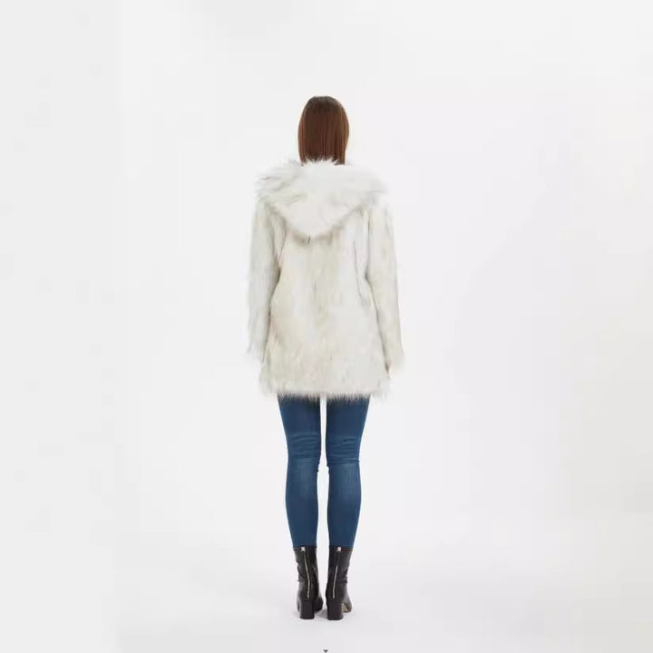 Damen Coole und lässige Kunstpelzjacke Drune