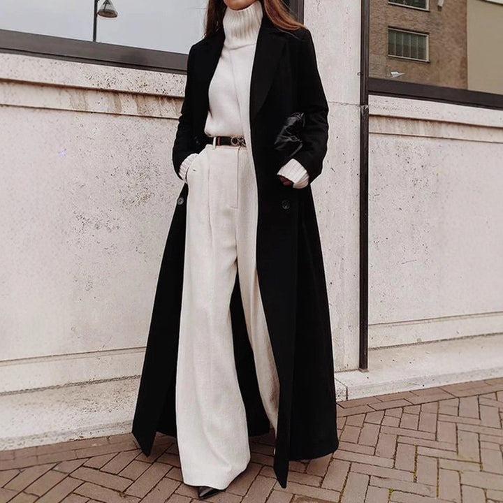 Damen eleganter und leichter Trenchcoat mit hohem Kragen und tailliertem Schnitt Drune