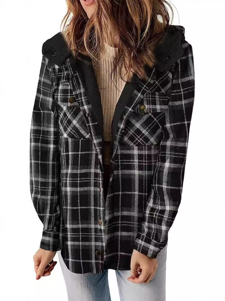 Damen Flanelljacke mit Fleecefutter Drune