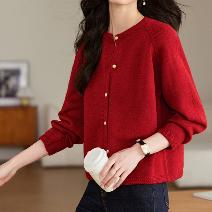 Damen Strickjacke mit Knöpfen Drune