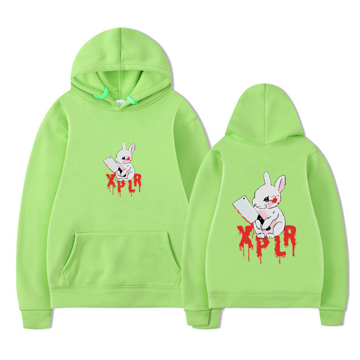 Damen Kapuzensweater mit auffälligem Cartoon-Motiv und bequemer Passform Drune