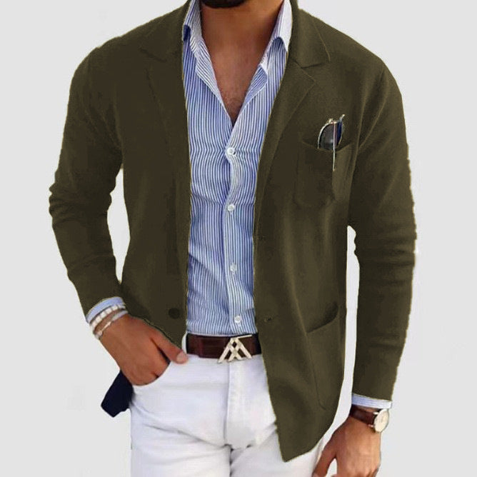 Herren lässiger Strickblazer mit praktischen Taschen und bequemer Passform Drune
